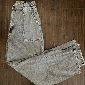 Garage Cargo Acid Washed Bleach Cargo Jeans